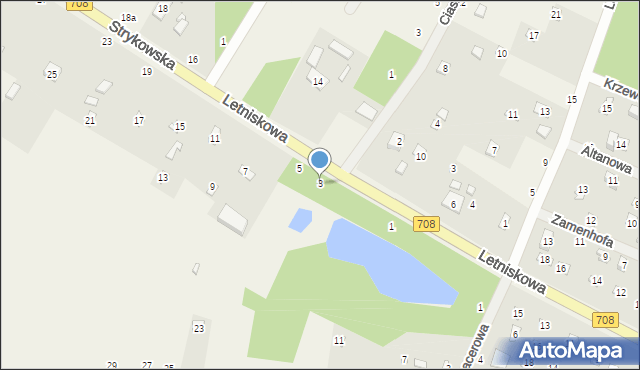 Anielin Swędowski, Strykowska, 3, mapa Anielin Swędowski