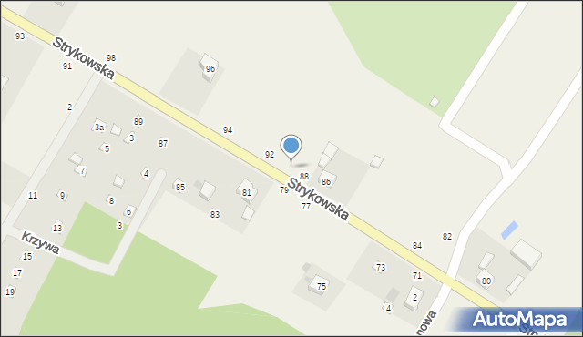 Anielin Swędowski, Strykowska, 90, mapa Anielin Swędowski