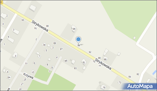 Anielin Swędowski, Strykowska, 94, mapa Anielin Swędowski