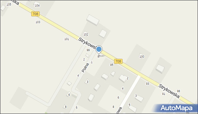 Anielin Swędowski, Strykowska, 97, mapa Anielin Swędowski