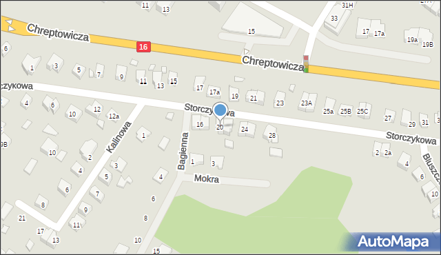 Augustów, Storczykowa, 20, mapa Augustów