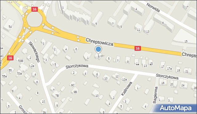 Augustów, Storczykowa, 3, mapa Augustów