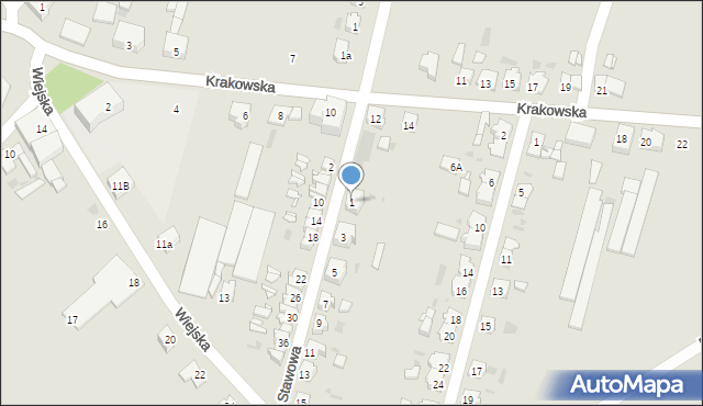 Baborów, Stawowa, 1, mapa Baborów