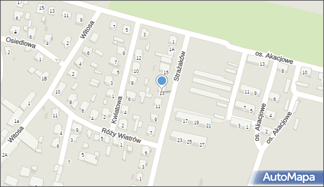 Baborów, Strażaków, 13, mapa Baborów