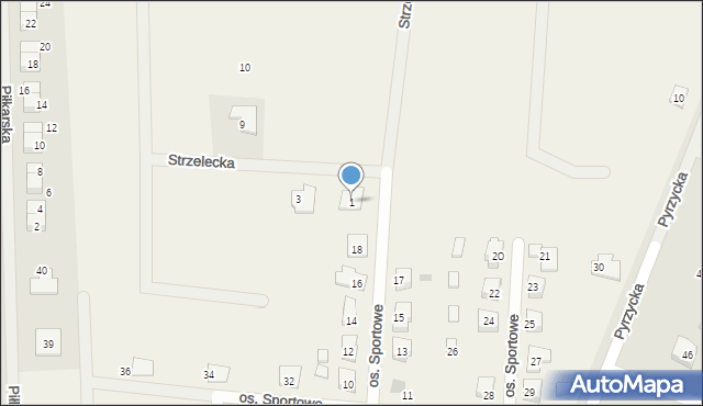 Baczyna, Strzelecka, 1, mapa Baczyna