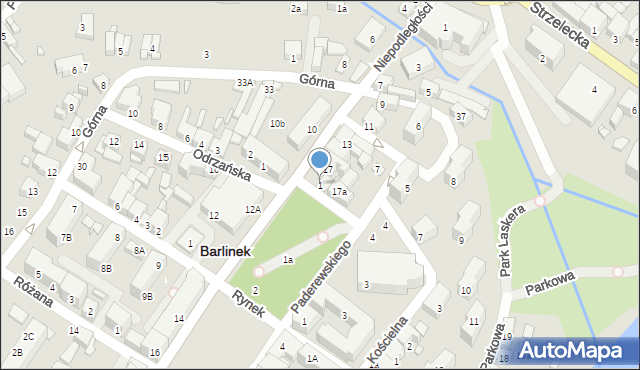 Barlinek, Staromiejska, 1, mapa Barlinek