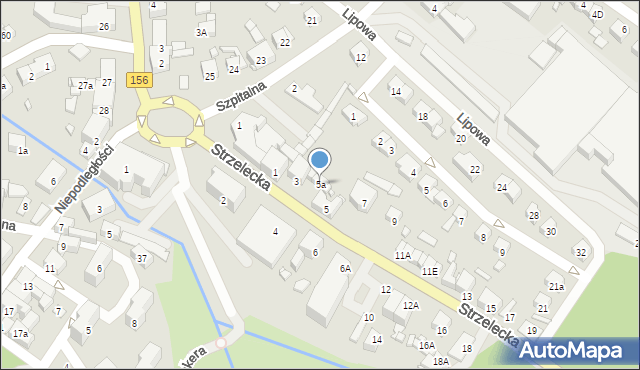 Barlinek, Strzelecka, 5a, mapa Barlinek