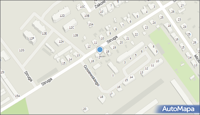 Bartoszyce, Struga, 17, mapa Bartoszyce