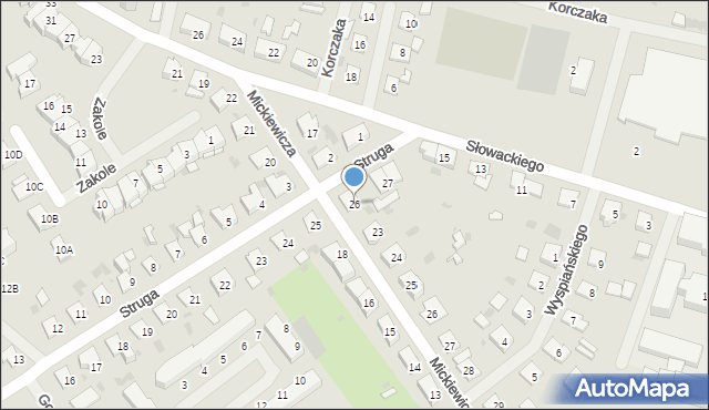 Bartoszyce, Struga, 26, mapa Bartoszyce