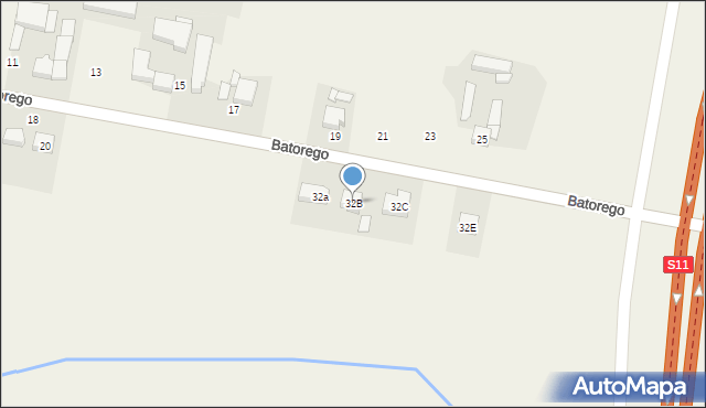 Batorowo, Stefana Batorego, 32B, mapa Batorowo
