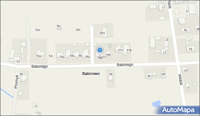 Batorowo, Stefana Batorego, 55e, mapa Batorowo