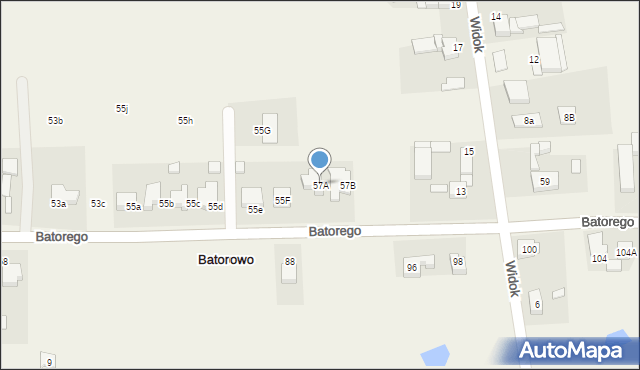 Batorowo, Stefana Batorego, 57A, mapa Batorowo