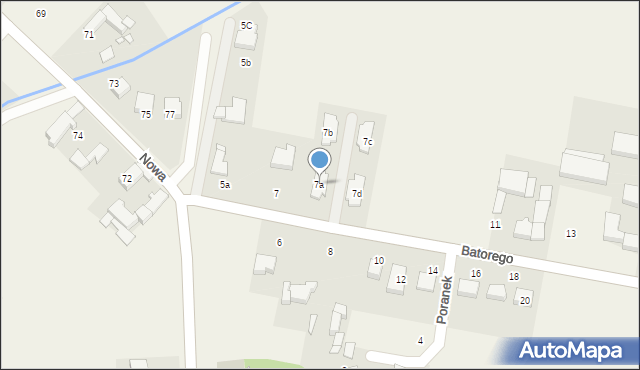 Batorowo, Stefana Batorego, 7a, mapa Batorowo