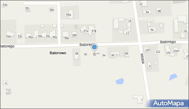 Batorowo, Stefana Batorego, 92, mapa Batorowo