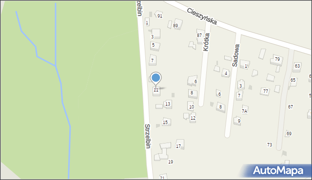 Bażanowice, Strzelbin, 11, mapa Bażanowice