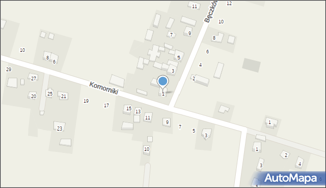 Bęczków, Starowiejska, 1, mapa Bęczków