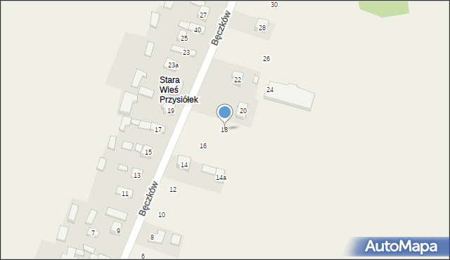 Bęczków, Starowiejska, 18, mapa Bęczków