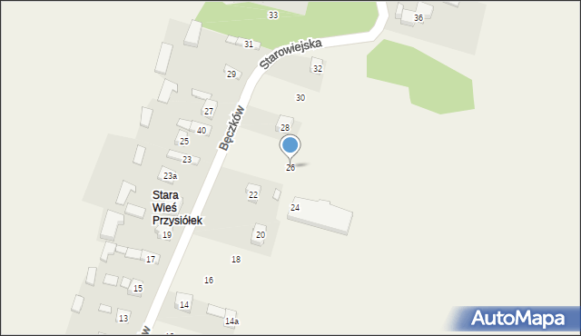 Bęczków, Starowiejska, 26, mapa Bęczków
