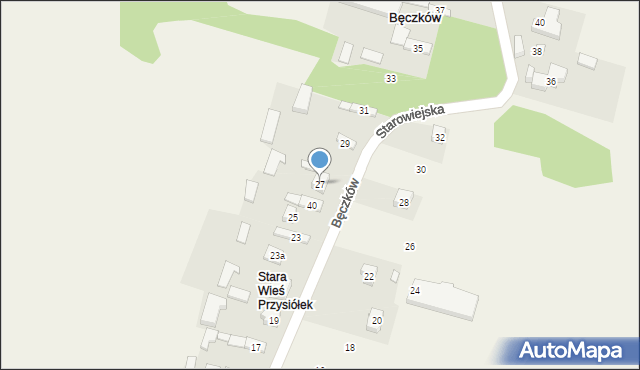 Bęczków, Starowiejska, 27, mapa Bęczków