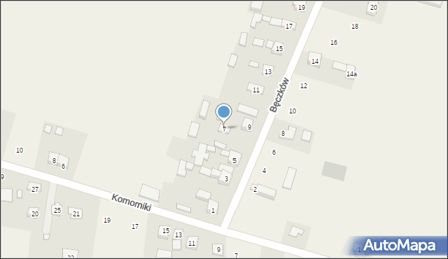 Bęczków, Starowiejska, 7, mapa Bęczków