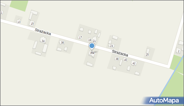 Będzelin, Strażacka, 36a, mapa Będzelin