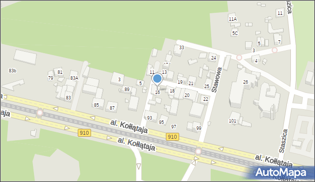 Będzin, Stawowa, 16, mapa Będzin