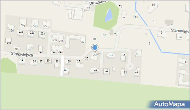 Bezrzecze, Starowiejska, 23, mapa Bezrzecze