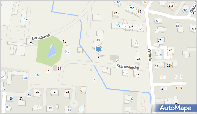 Bezrzecze, Starowiejska, 4, mapa Bezrzecze