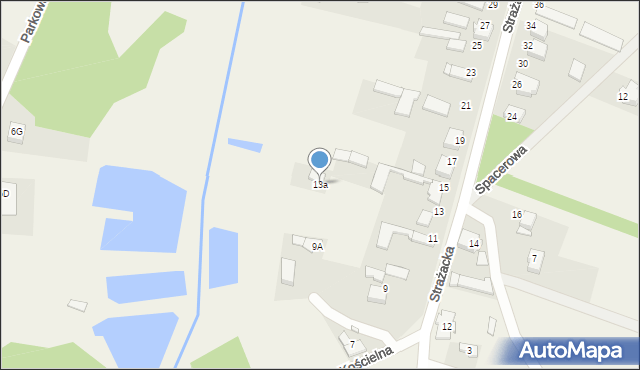 Biała, Strażacka, 13a, mapa Biała