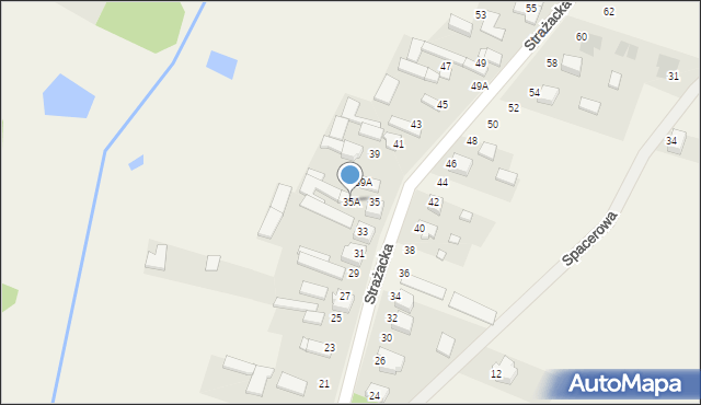 Biała, Strażacka, 35A, mapa Biała