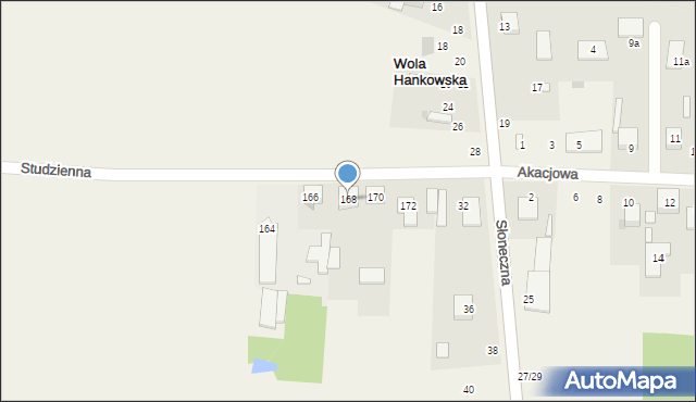 Biała, Studzienna, 168, mapa Biała