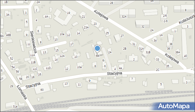 Biała Podlaska, Stacyjna, 6A, mapa Białej Podlaskiej
