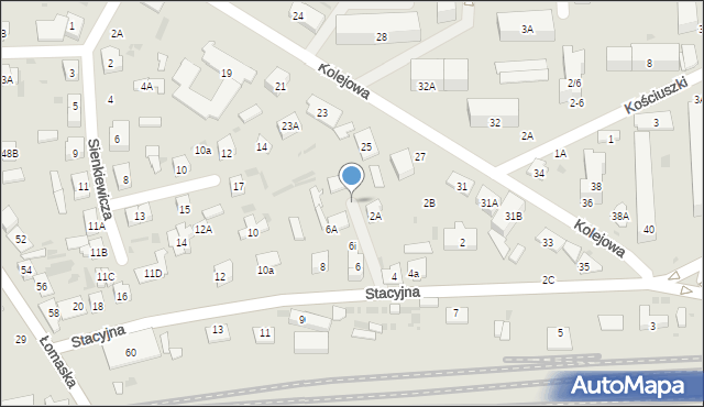 Biała Podlaska, Stacyjna, 6b, mapa Białej Podlaskiej