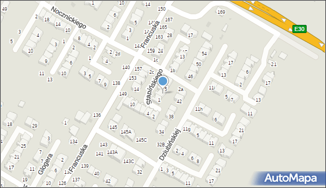 Biała Podlaska, Stapińskiego Jana, 3, mapa Białej Podlaskiej