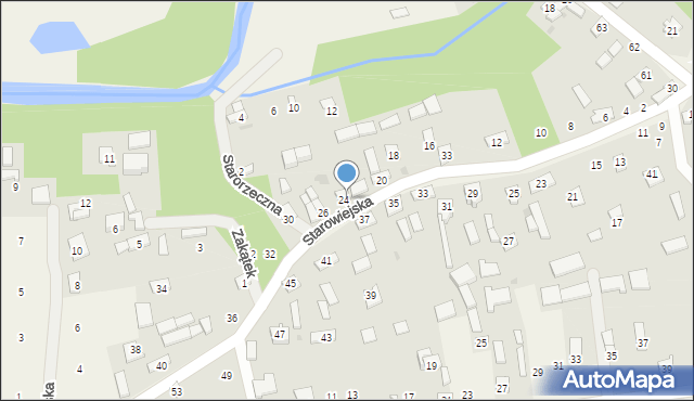 Biała Wielka, Starowiejska, 24, mapa Biała Wielka