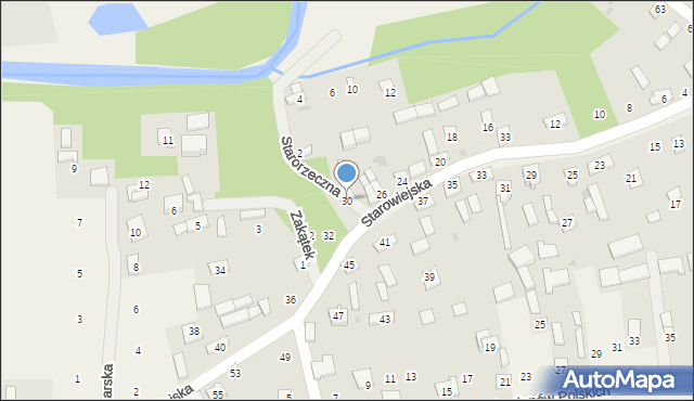 Biała Wielka, Starowiejska, 30, mapa Biała Wielka