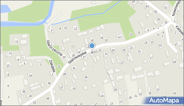 Biała Wielka, Starowiejska, 35, mapa Biała Wielka