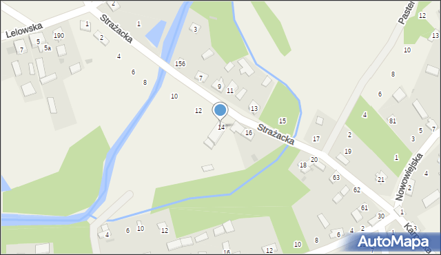 Biała Wielka, Strażacka, 14, mapa Biała Wielka