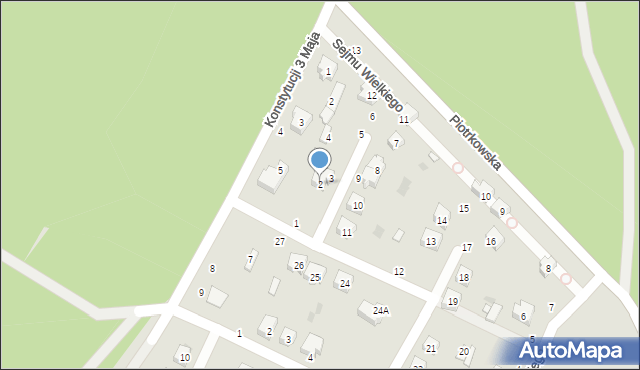 Białaczów, Stanisława Augusta Poniatowskiego, 2, mapa Białaczów