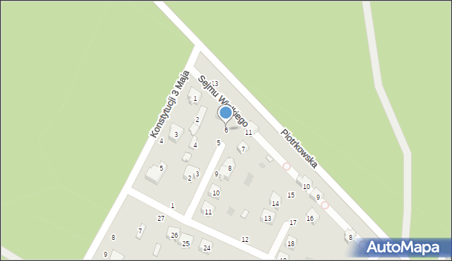 Białaczów, Stanisława Augusta Poniatowskiego, 6, mapa Białaczów