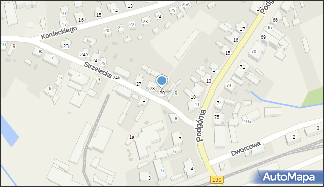 Białośliwie, Strzelecka, 29, mapa Białośliwie
