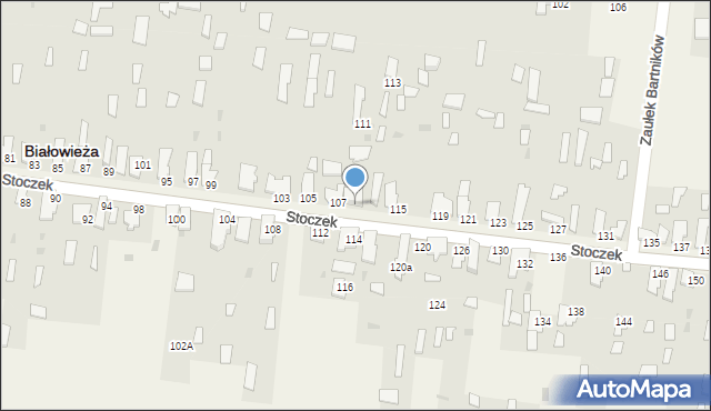 Białowieża, Stoczek, 109, mapa Białowieża