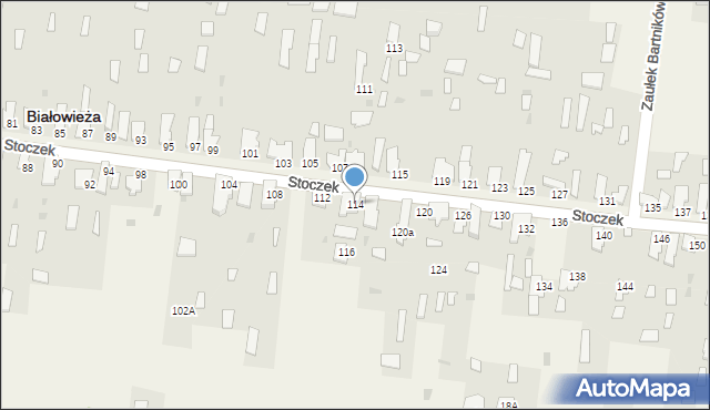 Białowieża, Stoczek, 114, mapa Białowieża