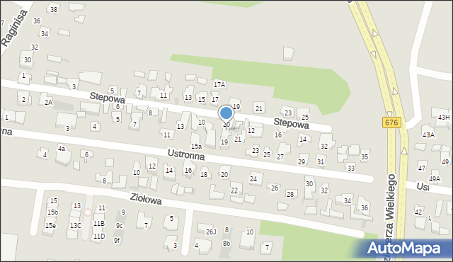 Białystok, Stepowa, 20A, mapa Białegostoku