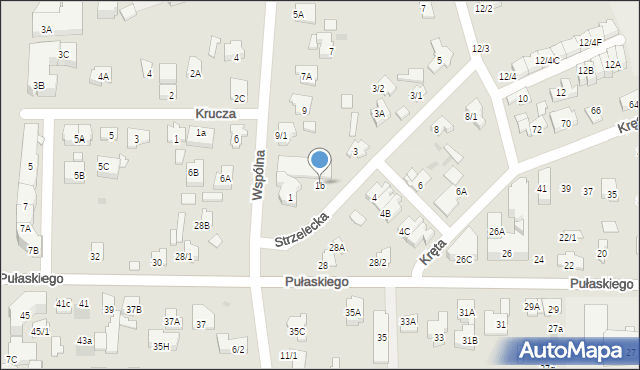 Białystok, Strzelecka, 1b, mapa Białegostoku