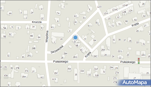 Białystok, Strzelecka, 4A, mapa Białegostoku