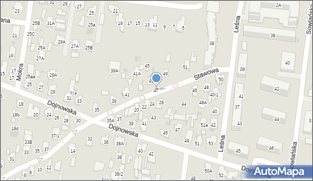 Białystok, Stawowa, 47, mapa Białegostoku