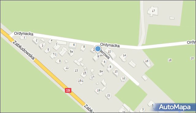 Białystok, Sterowa, 4, mapa Białegostoku