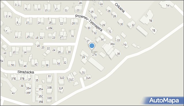 Białystok, Strażacka, 27c, mapa Białegostoku