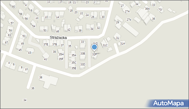 Białystok, Strażacka, 31F, mapa Białegostoku